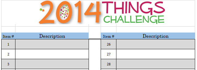 2014 Things Challenge Tracker